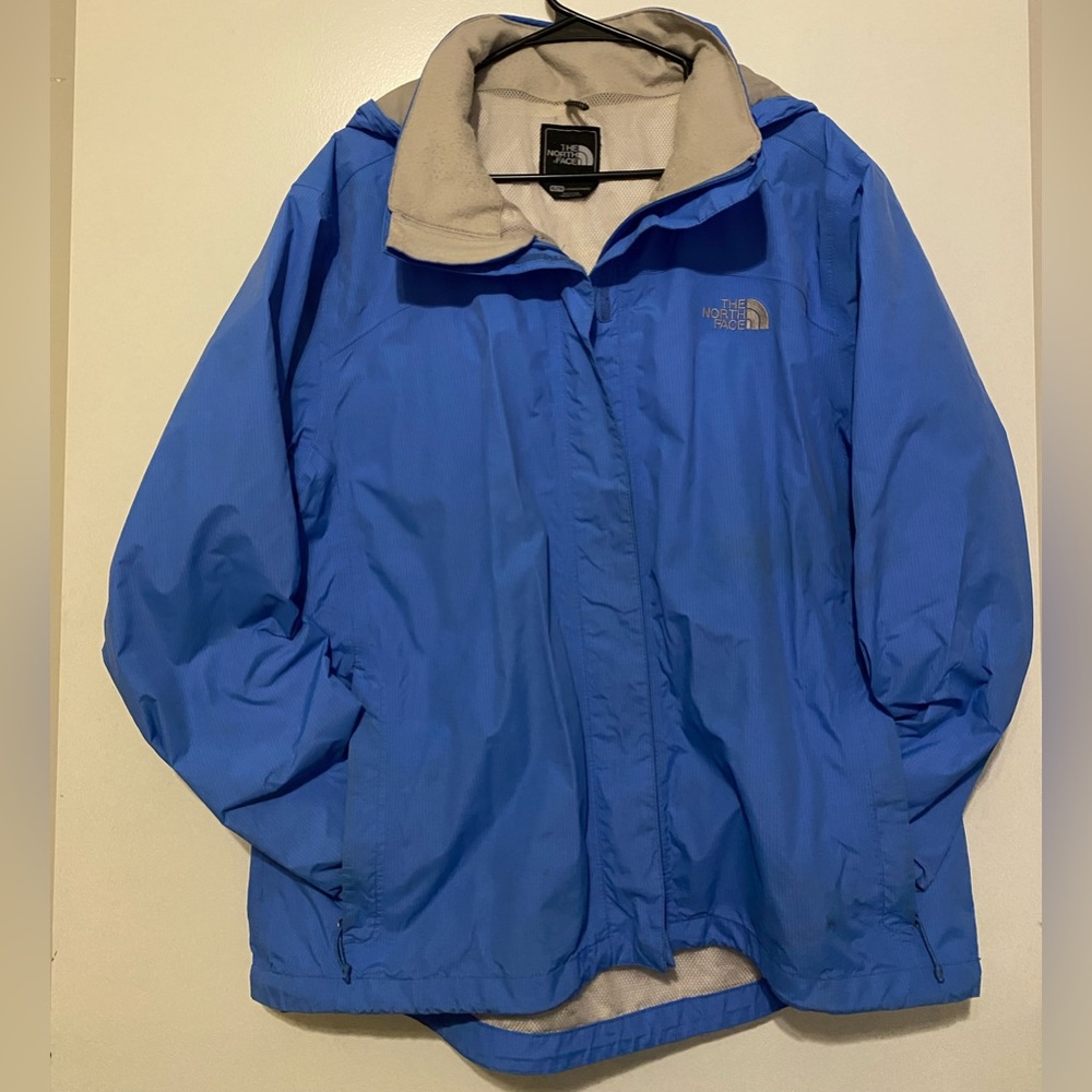 Beautiful blue north face rain coat